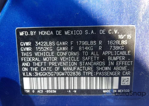 2016 Honda Fit Ex из США, поврежденный, VIN 3HGGK5G79GM702836